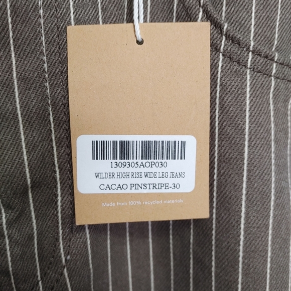 Reformation Wilder high rise pinstripe wide leg jeans size 30 - Picture 11 of 16